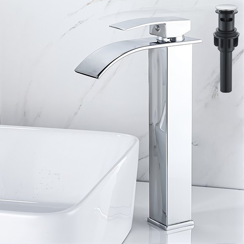 Chrome tall bathroom sink - chrome,